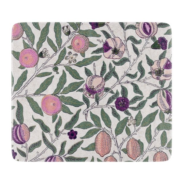 GLAS-SCHNITTSTELLE: WILLIAM MORRIS : POMEGRANAT SCHNEIDEBRETT (Vorderseite)