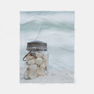 Glas Seashells auf dem Strand Florida Fleecedecke