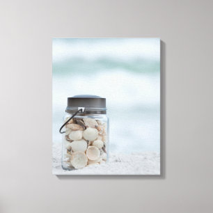 Glas Seashells auf dem Strand   Florida Leinwanddruck