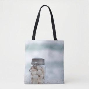 Glas Seashells auf dem Strand Florida Tasche