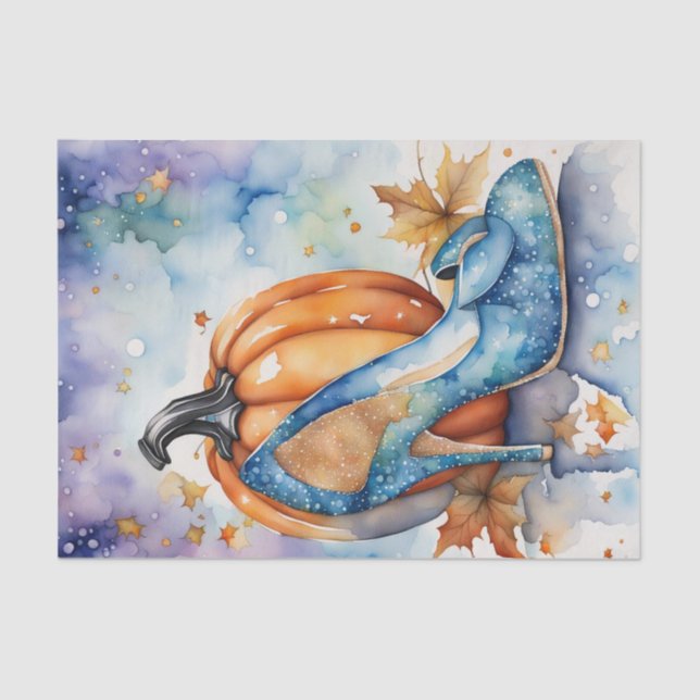 Glas Slipper Pumpkin Mairy Tale Dekoupage Papier (Vorderseite)