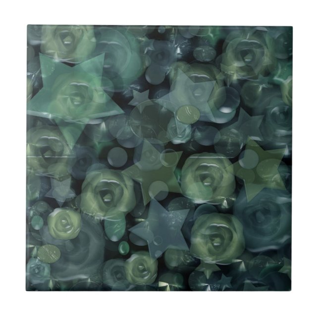 Glas, Sterne, Rose Fliese (Vorderseite)