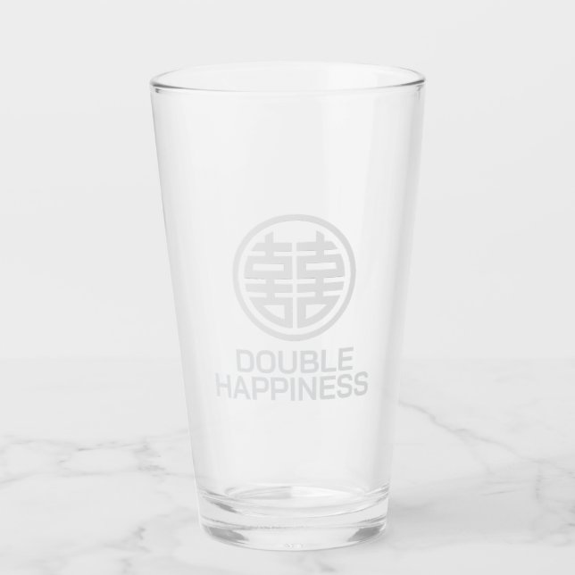 Glas trinken/doppelt glücklich/Glas-Cup (Vorderseite)