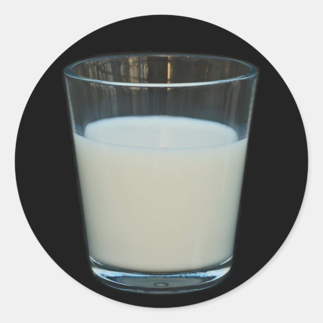 Glas von Milchaufklebern Runder Aufkleber (Vorderseite)