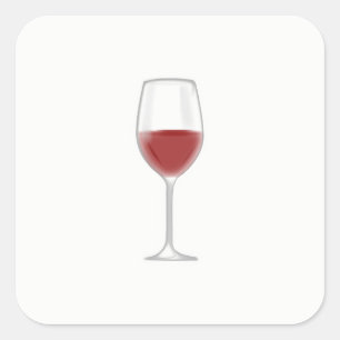 Glas Wein Quadratischer Aufkleber