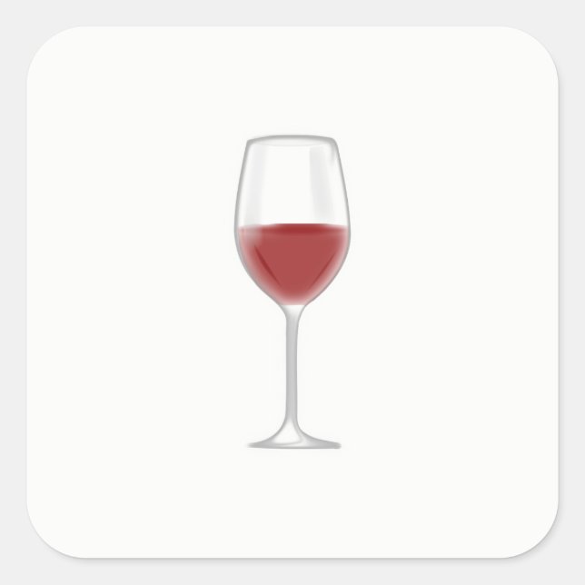 Glas Wein Quadratischer Aufkleber (Vorderseite)