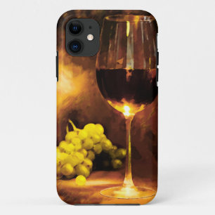 Glas Wein u. grüne Trauben im Kerzenlicht title_seo2