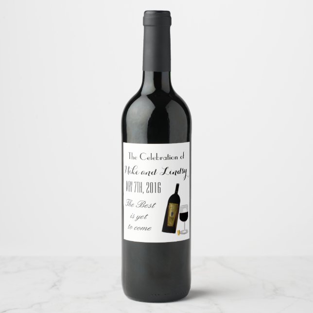 Glas Wein Weinetikett (Vorderseite)