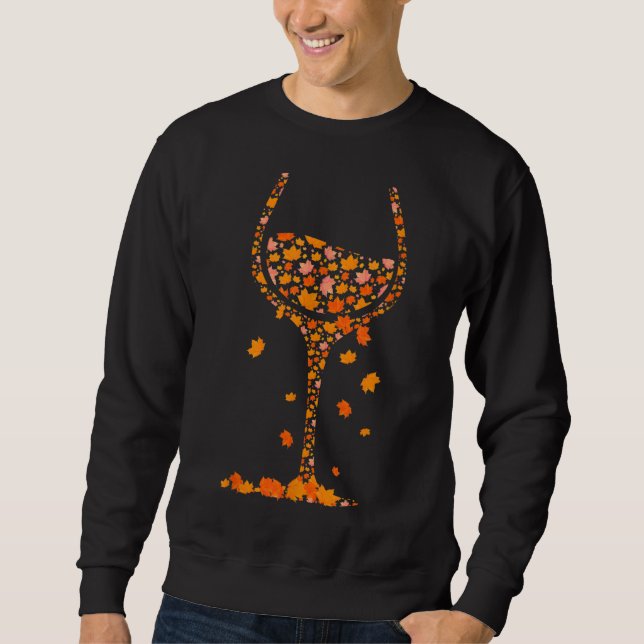 Glas Weinahle Blätter Herbst Sonnenschein W Sweatshirt (Vorderseite)