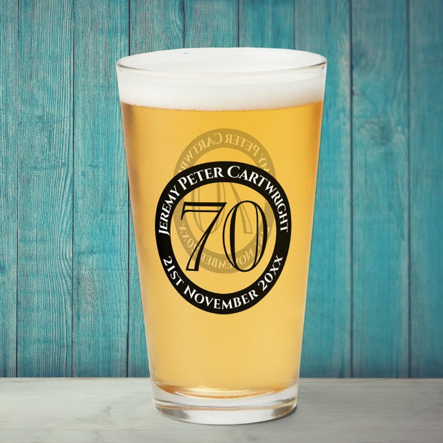 Glas zum 70. Geburtstagsjubiläum (Von Creator hochgeladen)