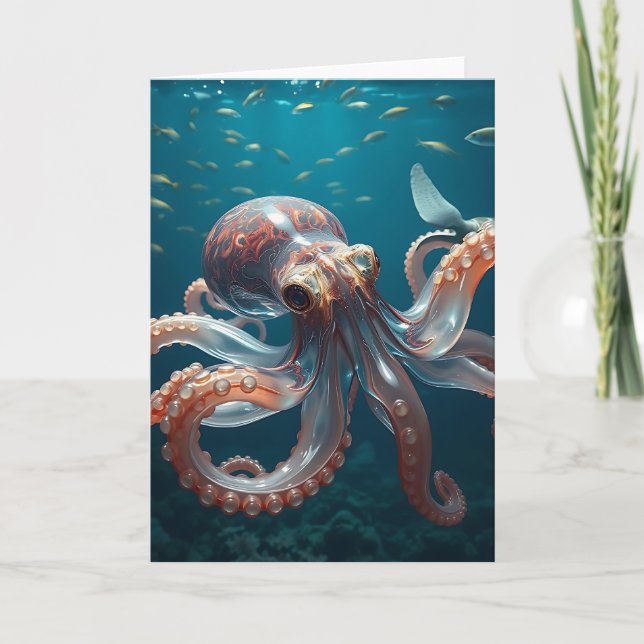 Glasartige Oktopus im tiefen Meer Karte (Vorderseite)