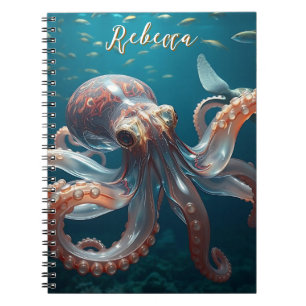 Glasartige Oktopus im tiefen Meer Notizblock
