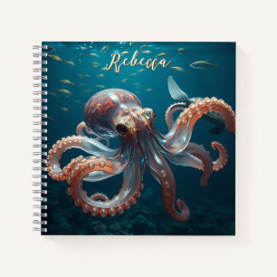 Glasartige Oktopus im tiefen Meer Notizbuch
