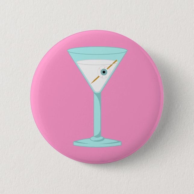 Glasaugen-menschlicher Augapfel Martini Button (Vorderseite)