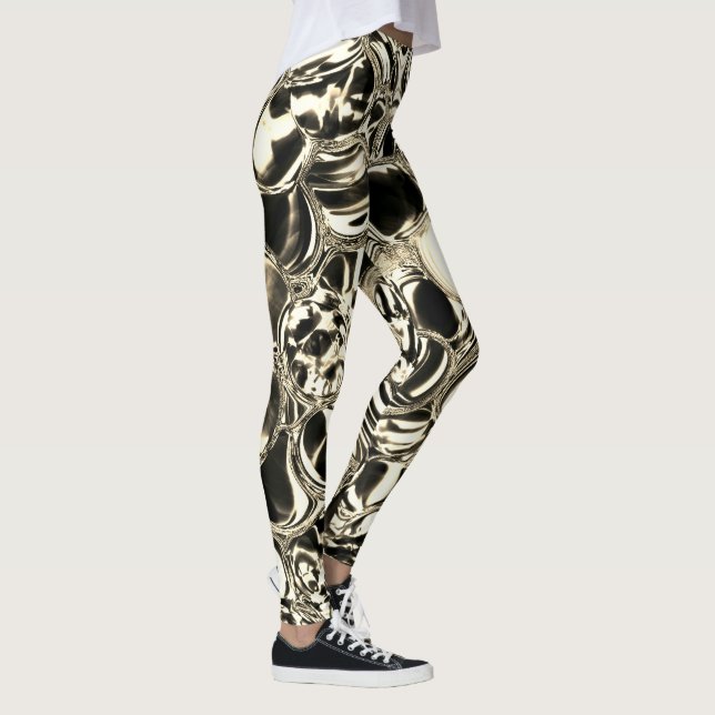 Glasbälle oder Metallbälle? Gold und Schwarz Leggings (Rechts)