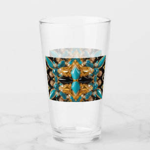 Glasbecher mit den Bahamas-Farben Glas