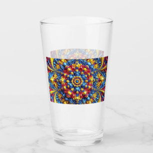 Glasbecher mit rumänischen Farben Glas