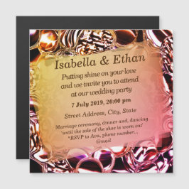 Glasbläschen oder schäumende Lachsfarben Magneteinladung