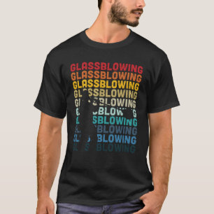 Glasblasen-Retro-Textglasverarbeitung - Glas T-Shirt