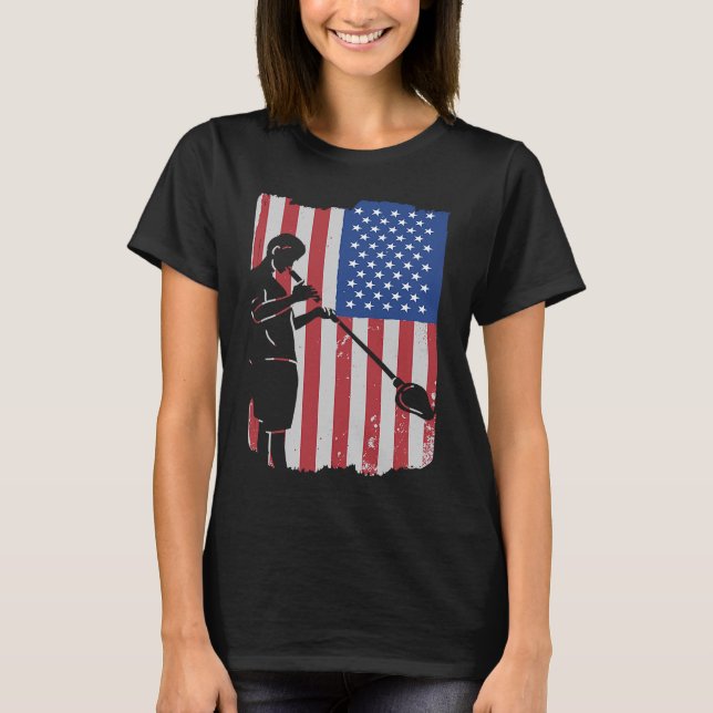 Glasbläser mit amerikanischer Fahne T-Shirt (Vorderseite)