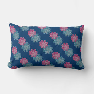 GlasBlumen (Rosa/aquamarines/Marine) Lendenkissen