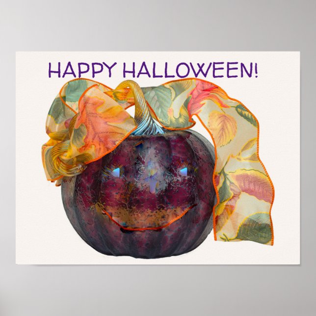 GLASBLUTEN PUMPKIN KOPF IN GLASFLÄCHE POSTER (Vorne)