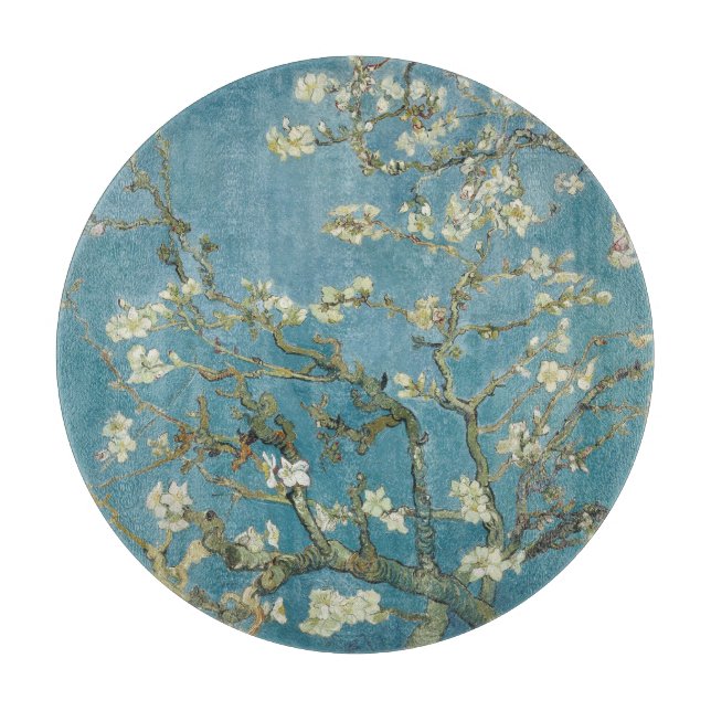 GLASCHOPPER : Van Gogh : ALMOND BLOSSOM Schneidebrett (Vorderseite)