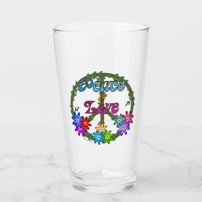 Glascup - Frieden und Liebe Glas (Vorderseite)