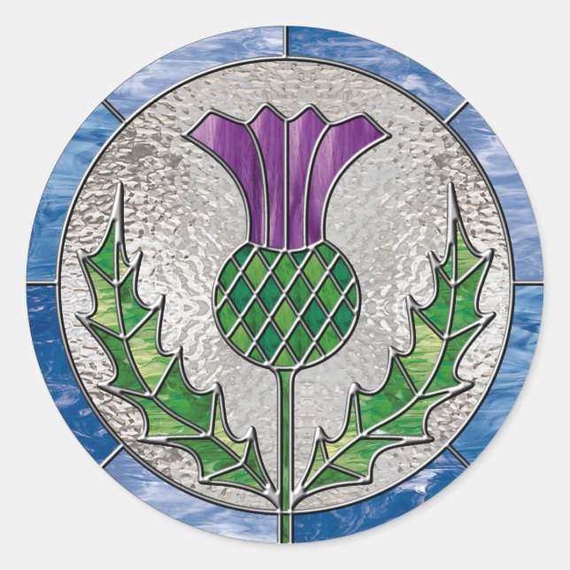 Glasdistel Runder Aufkleber (Vorderseite)