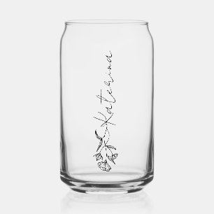 Glasdose mit Namen Elegante Blumendesign Dosenglas