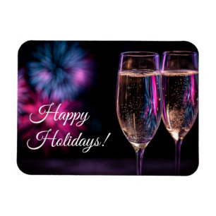 Gläser Champagner zum Neujahr Magnet