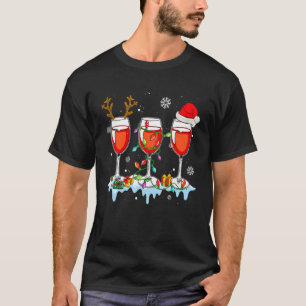 Gläser der Weihnachtsmannmütze Drin aus Wein-Weihn T-Shirt