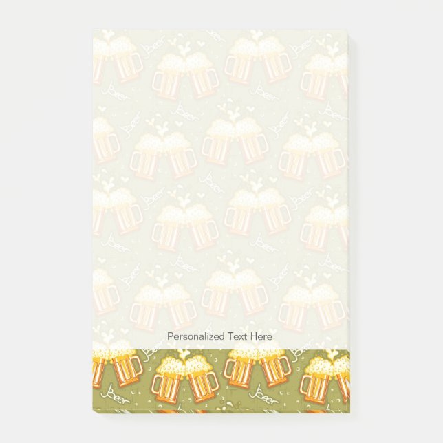 Gläser des Bier-Musters Post-it Klebezettel (Vorderseite)