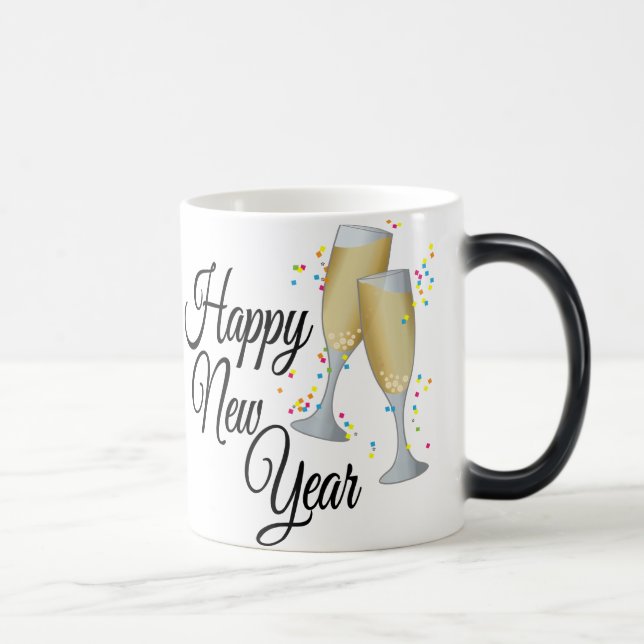 Gläser des guten Rutsch ins Neue Jahr-I Champagne Verwandlungstasse (Rechts)