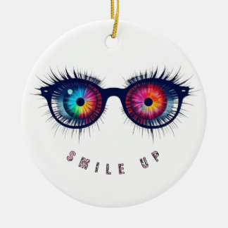 Gläser lächeln keramik ornament