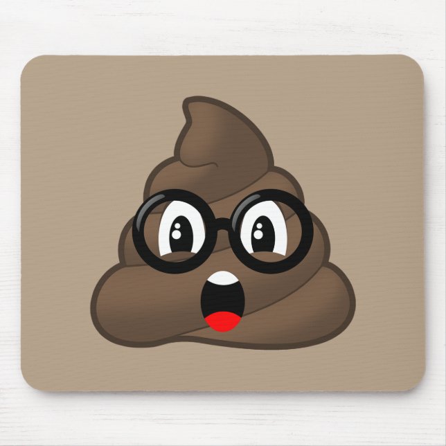 Gläser oh kacken Emoji Mousepad (Vorne)