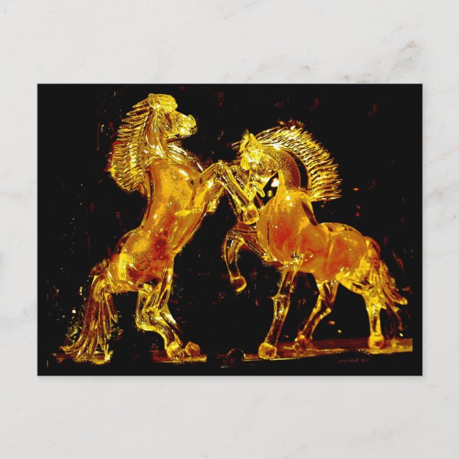Gläserpferde von Murano Italien Postkarte (Vorderseite)
