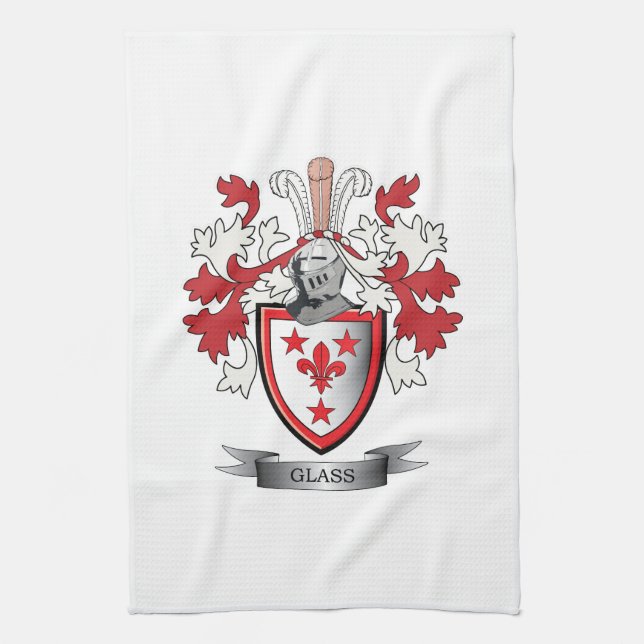 GlasFamilienwappen-Wappen Küchentuch (Vertikal)