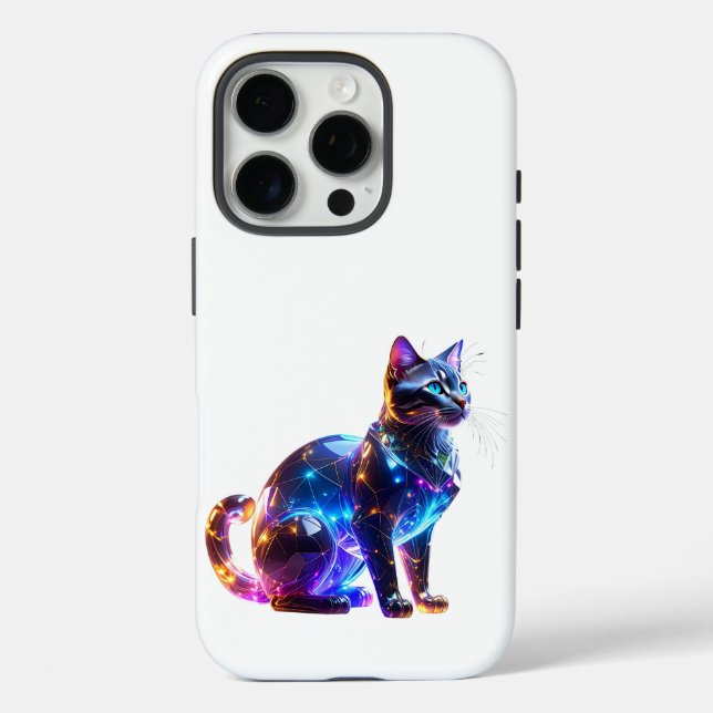 Glasfarbene Katze iPhone 16 Pro Hülle (Rückseite)