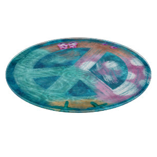 Glasfaser Beach Nautic Peace Sign Schneidebrett