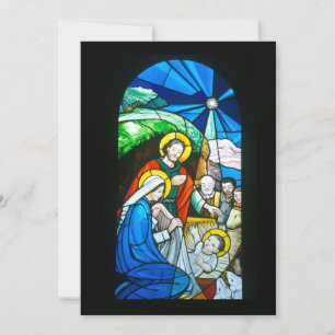 Glasfenster der katholischen Kirche in Nagasaki Feiertagskarte