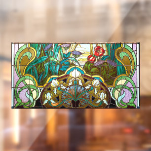 Glasfenster im Jugendstil-Look Fensteraufkleber