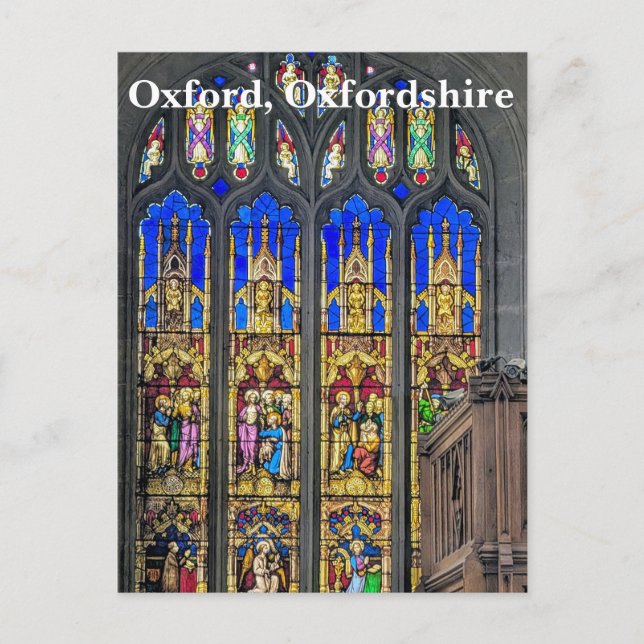 Glasfenster Kirche St. Maria der Jungfrau Postkarte (Vorderseite)