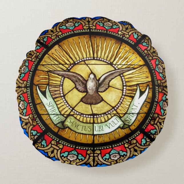 Glasfenster La Sainte-Chapelle Rundes Kissen (Vorderseite)