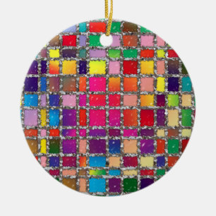 Glasfenster mit mehrfarbigem Muster Keramik Ornament