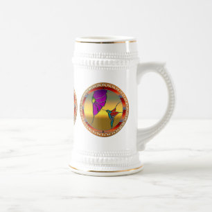 Glasfenster Türkis Hummingbird Bierglas