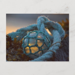 Glasfischerboje, Sonnenuntergang, Alaska Postkarte