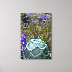 Glasfischerei und Blume Leinwanddruck