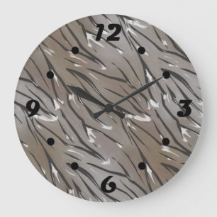 Glasfliesen 3D flüssiger Tiger Zebra-Haut Leder Sq Große Wanduhr