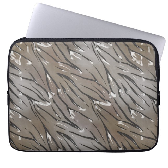 Glasfliesen 3D flüssiger Tiger Zebraleder Laptopschutzhülle (Vorderseite)